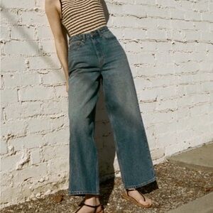 Doen High Rise Wide Leg Tatum Jeans Eze Wash Size 27